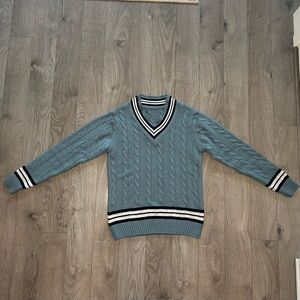 Polo Ralph Lauren The Iconic Cricket Sweater Size M Blue Navy Burgundy and White